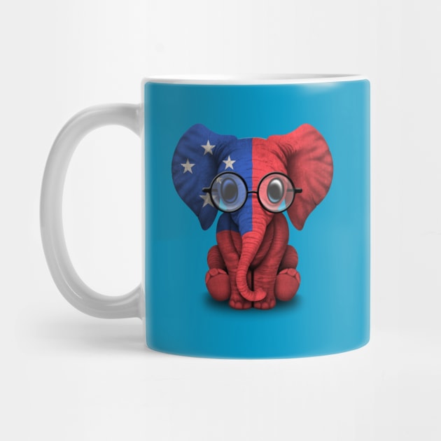 Baby Elephant with Glasses and Samoan Flag by jeffbartels